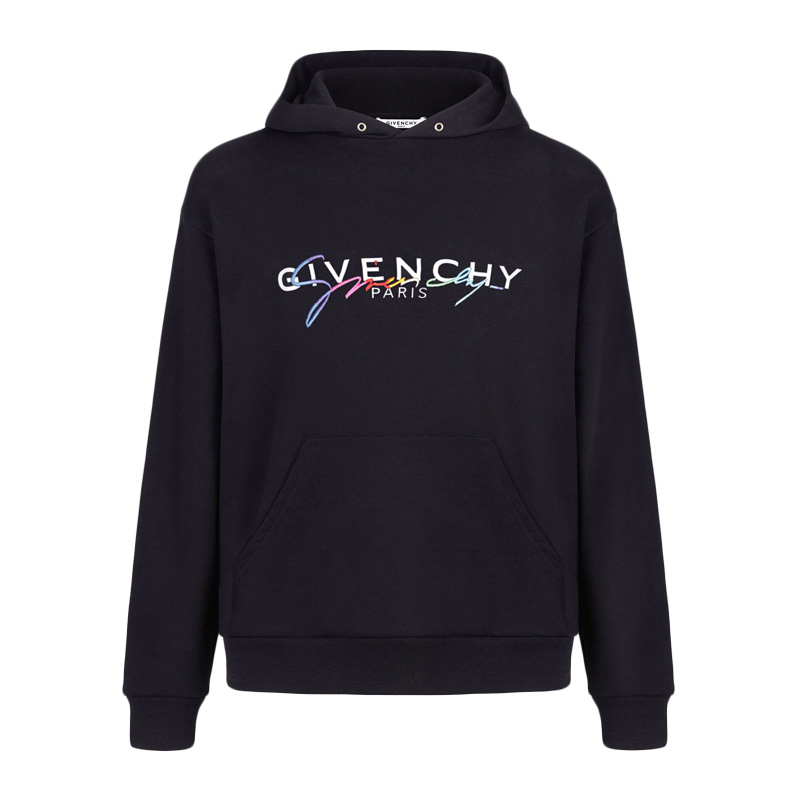 Givenchy 纪梵希 男士黑色渐变印花连帽卫衣 BMJ03D30AF-001商品第1张图片规格展示