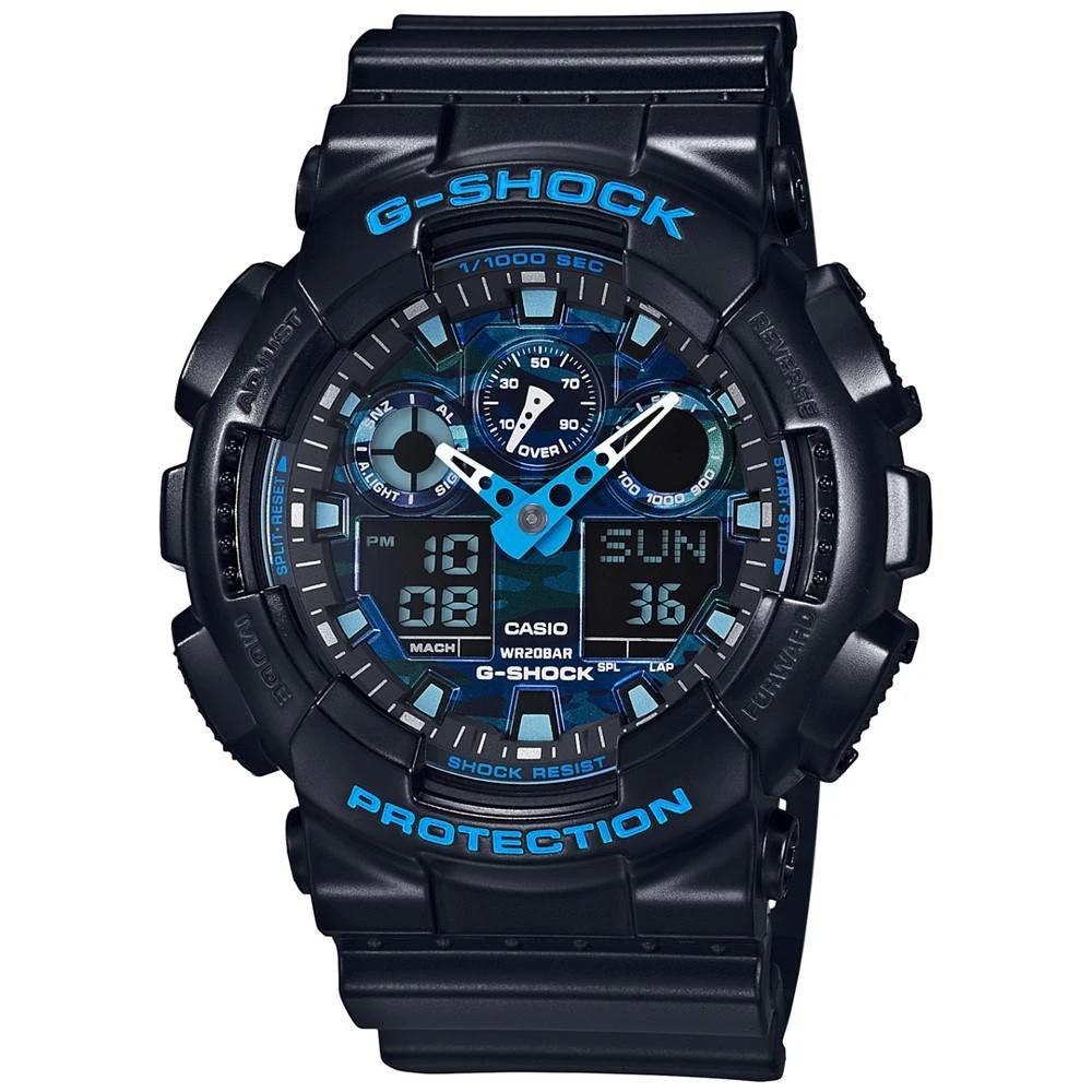 商品G-Shock|Men's Analog-Digital Black Resin Bracelet Watch 55x51mm GA100CB-1A腕表,价格¥903,第1张图片