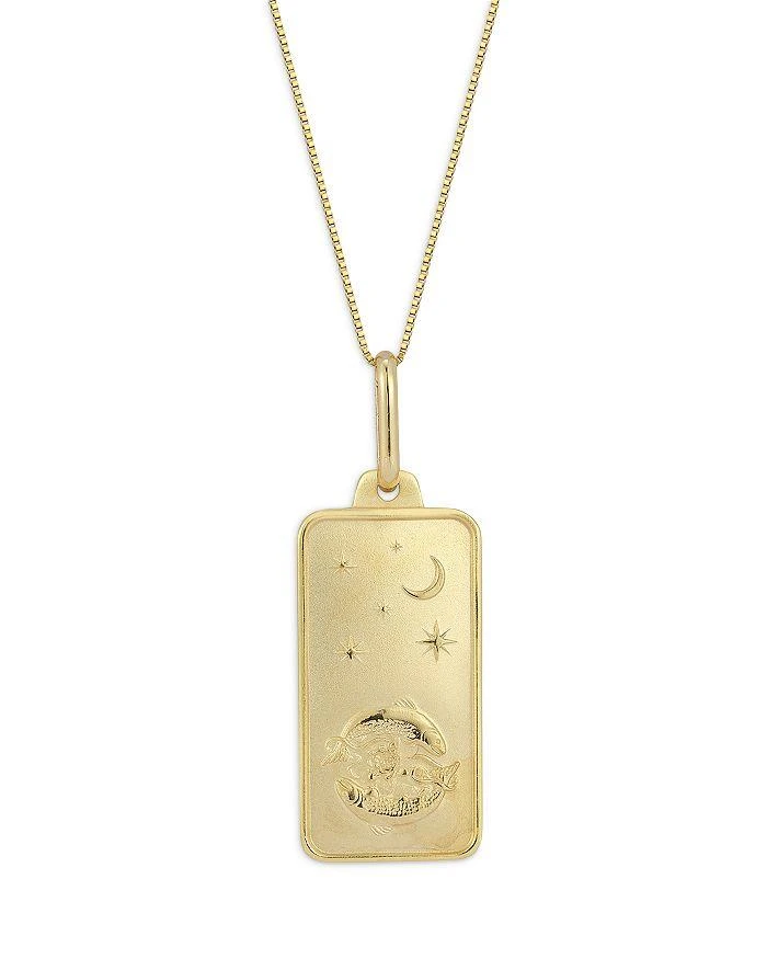 商品Alberto Amati|14K Yellow Gold Zodiac Dog Tag Pendant Necklace, 18",价格¥5257,第1张图片