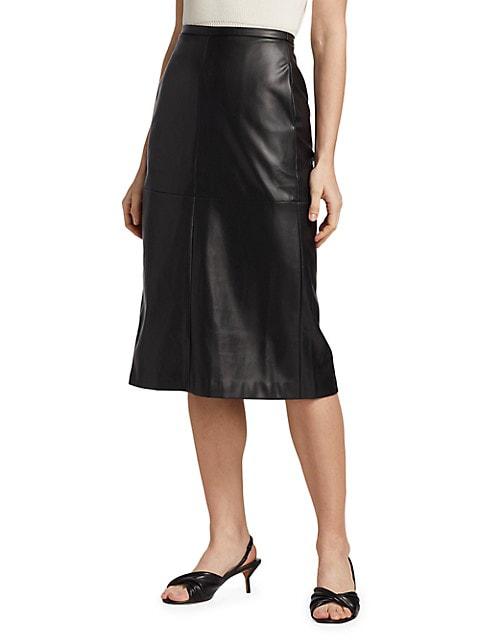 Doreen Cross Seamed Faux Leather Skirt商品第4张图片规格展示
