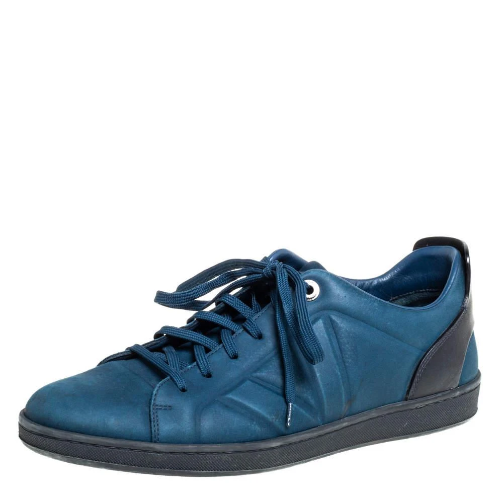 商品[二手商品] Louis Vuitton|Louis Vuitton Blue/Black Nubuck And Leather Low Top Sneakers Size 43,价格¥3434,第1张图片