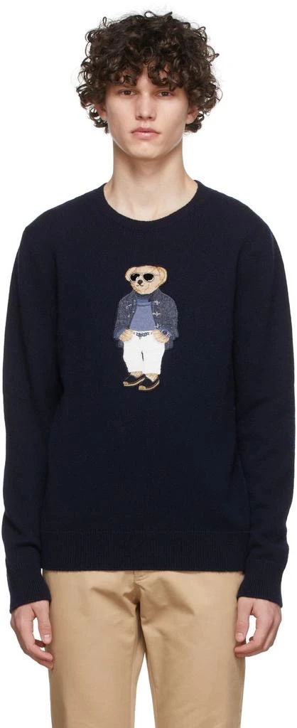 商品Ralph Lauren|Navy Polo Bear Sweater,价格¥4640,第1张图片