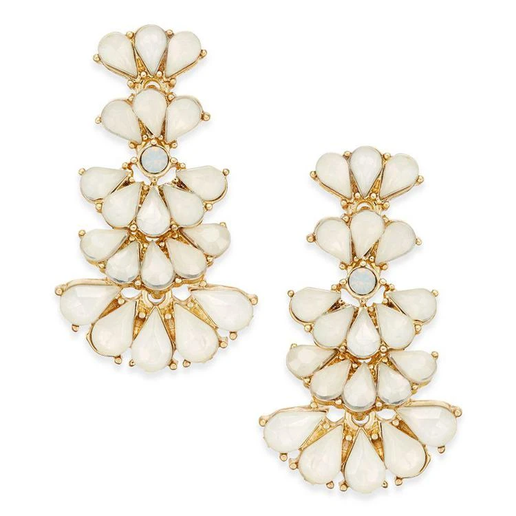 商品INC International|INC International Gold-Tone White Stone Layered Drop Earrings, Created for Macy's,价格¥59,第1张图片