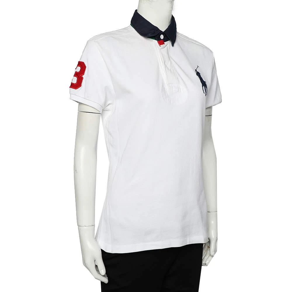 商品[二手商品] Ralph Lauren|Ralph Lauren White Cotton Pique Contrast Collar Detail Polo T-Shirt L,价格¥1063,第2张图片详细描述