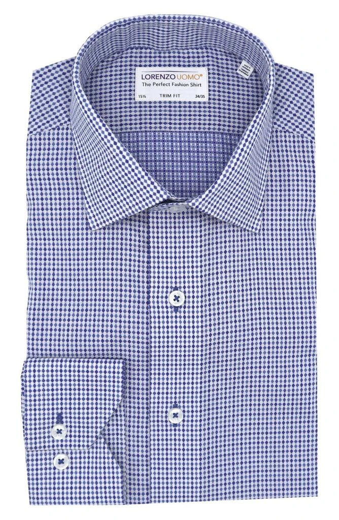 商品Lorenzo Uomo|Diamond Pattern Trim Fit Dress Shirt,价格¥378,第1张图片