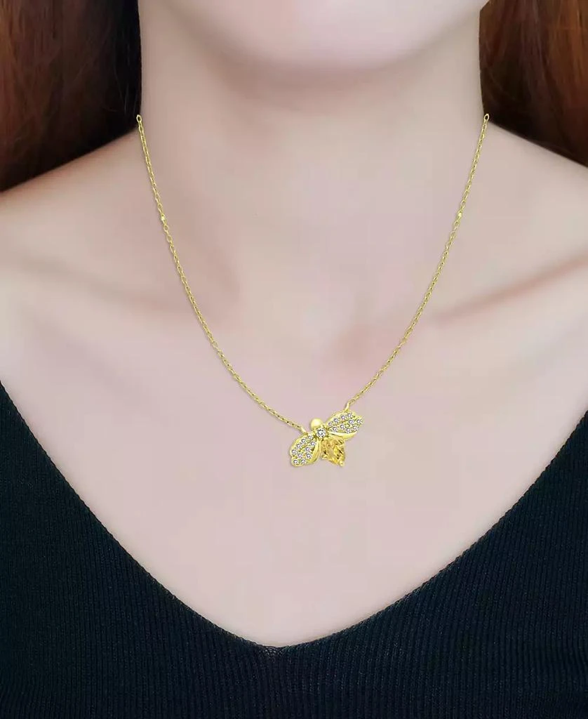 商品Giani Bernini|Cubic Zirconia Bee Pendant Necklace in 18k Gold-Plated Sterling Silver, 16" + 2" extender, Created for Macy's,价格¥670,第2张图片详细描述