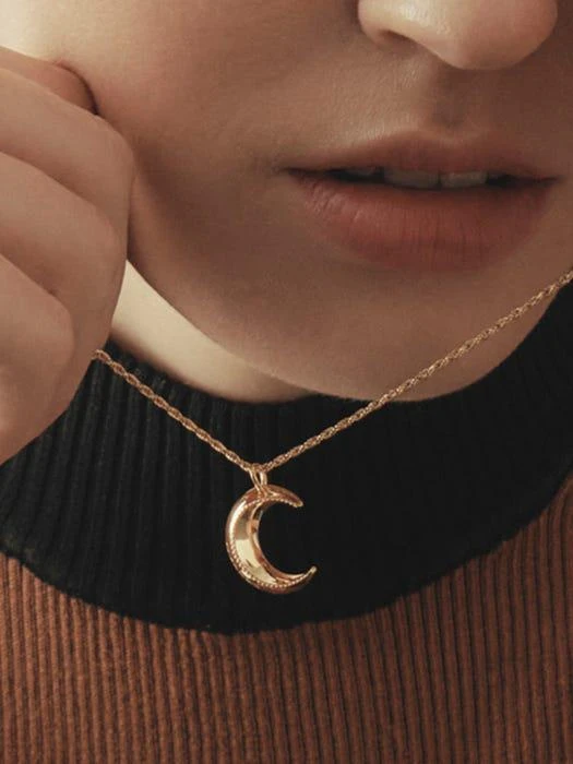 商品hyeres-lor|Champagne Moon Silver Necklace L HL2N19238Y9600,价格¥1481,第2张图片详细描述