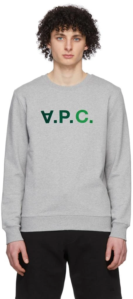 商品A.P.C.|Grey & Green 'V.P.C.' Sweatshirt,价格¥492,第1张图片