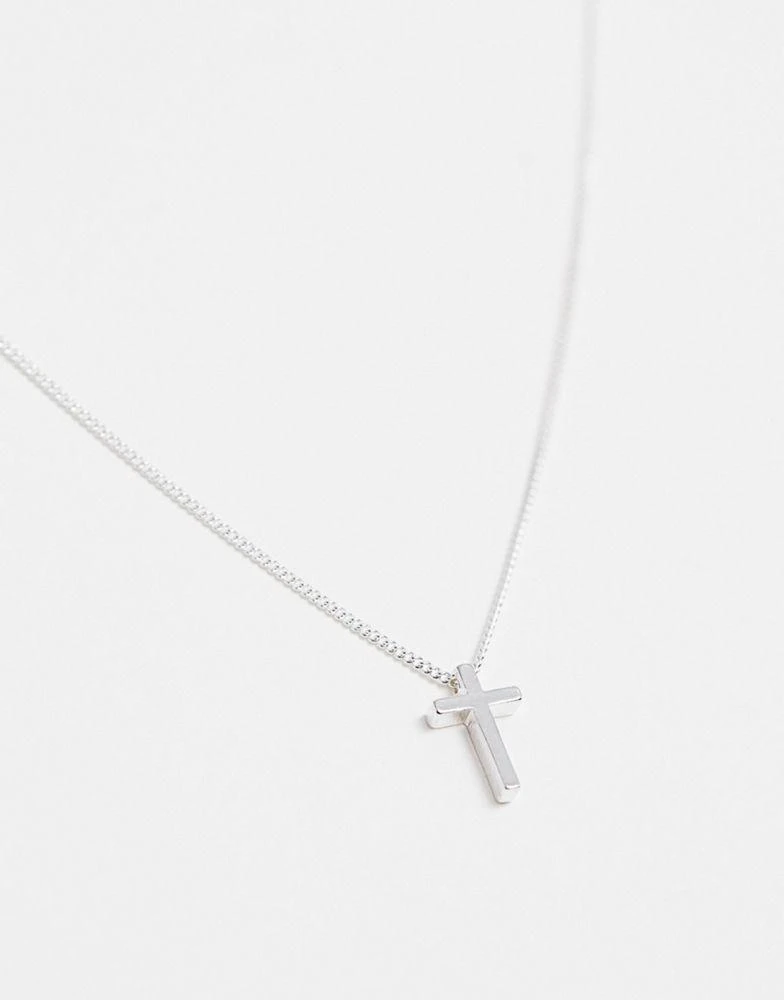 商品ASOS|ASOS DESIGN necklace with ditsy cross in silver tone,价格¥76,第3张图片详细描述