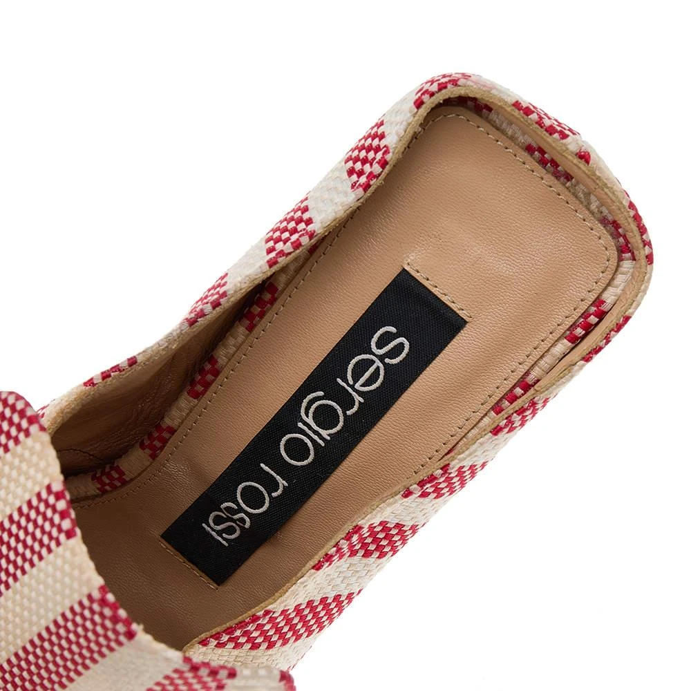 Sergio Rossi Multicolor Striped Fabric Slide Sandals Size 36 商品