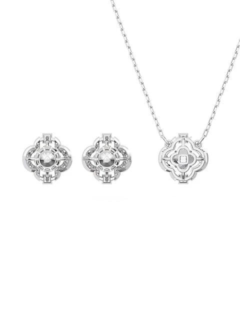 商品Swarovski|Sparkling Dance Rhodium-Plated & Crystal Necklace & Earrings Set,价格¥1448,第3张图片详细描述