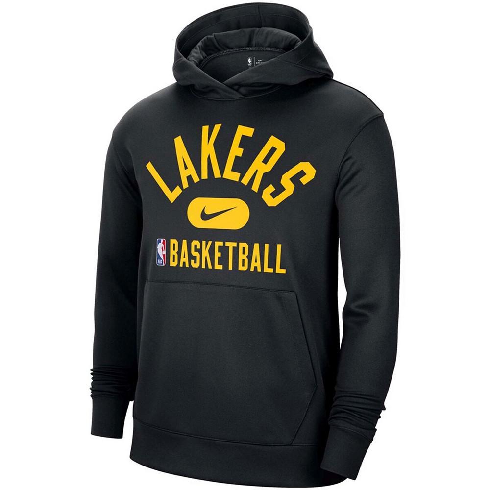 商品NIKE|Men's Black Los Angeles Lakers 2021-2022 Spotlight On Court Performance Practice Pullover Hoodie,价格¥394,第4张图片详细描述
