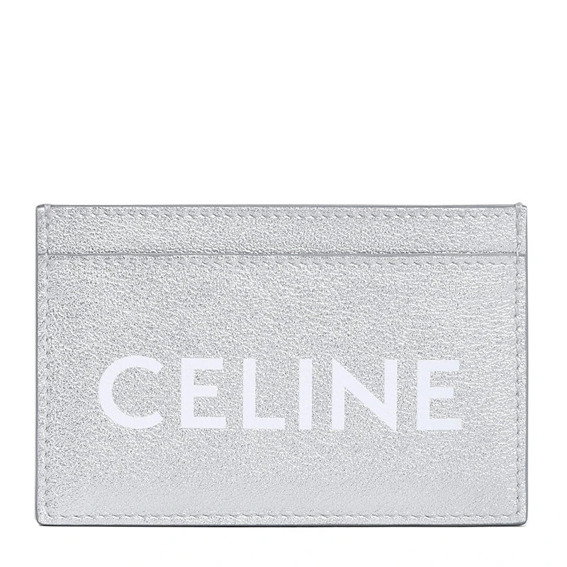 商品Celine|【预售3-7天】CELINE/赛琳 TRIOMPHE系列 男士银色小牛皮层压小羊皮衬里徽标印花卡包10B703EK8.36AG,价格¥2100,第1张图片