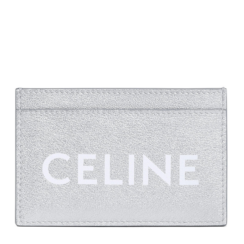 商品Celine|【预售3-7天】CELINE/赛琳 22新款TRIOMPHE系列 男士银色小牛皮层压小羊皮衬里徽标印花卡包10B703EK8.36AG,价格¥2116,第1张图片
