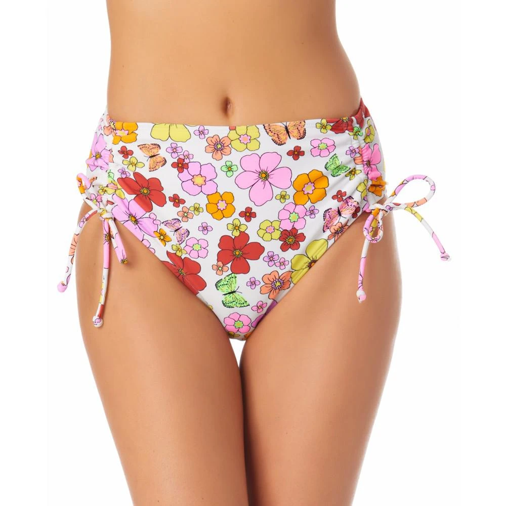 商品California Waves|Juniors' Printed Cinch-Side High-Waist Bikini Bottoms, Created for Macy's,价格¥75,第1张图片