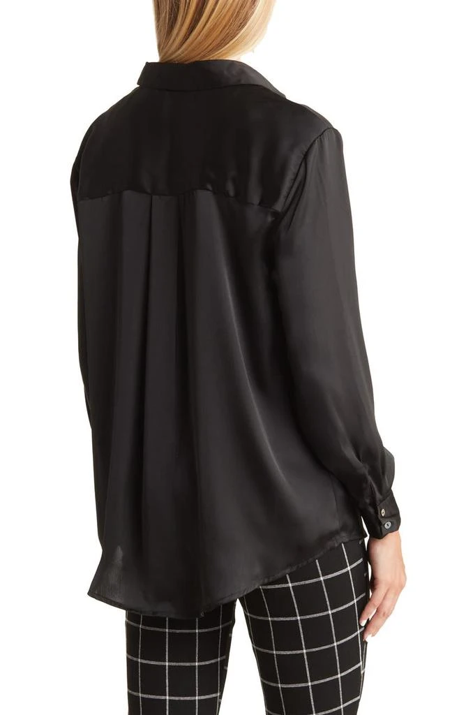 商品Tahari|Long Sleeve Satin Button-Up Blouse,价格¥150,第2张图片详细描述