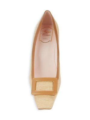 商品Roger Vivier|Belle Straw Block Heel Pumps,价格¥2923,第5张图片详细描述