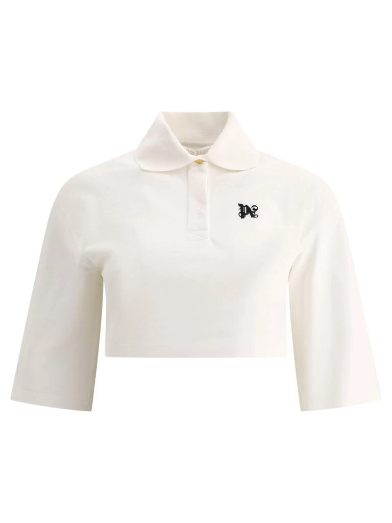 商品Palm Angels|Monogram Cropped Polo Shirts White,价格¥1207,第1张图片