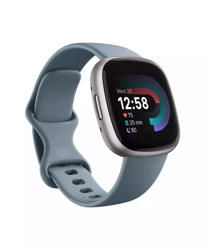 商品Fitbit|Versa 4 Waterfall Blue Platinum Smartwatch, 39mm,价格¥1109,第2张图片详细描述