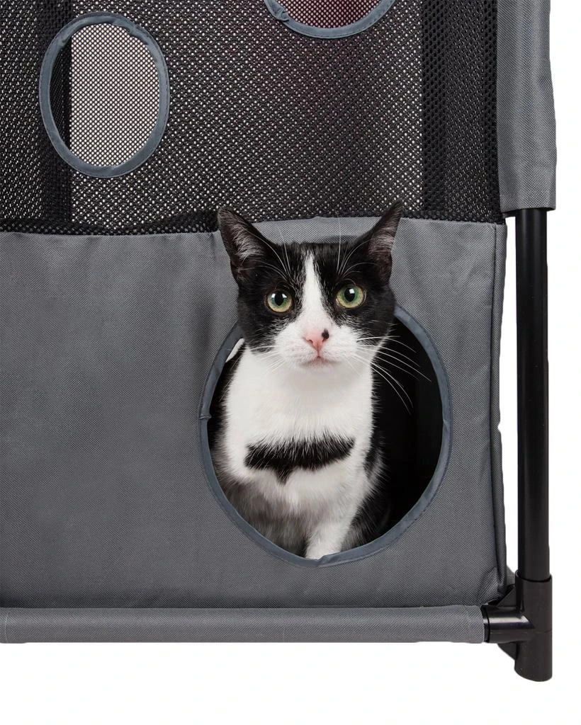 商品Pet Life|'Kitty-Square' Collapsible Travel Interactive Kitty Cat Tree Maze House Lounger Tunnel Lounge,价格¥405,第2张图片详细描述