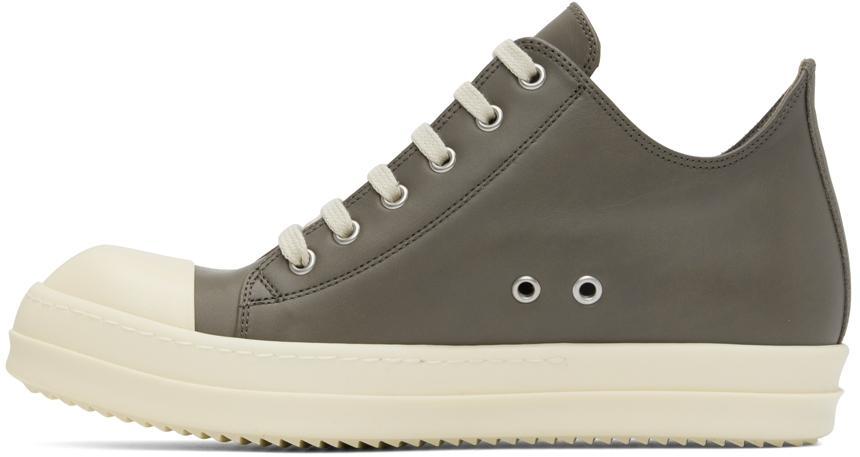 商品Rick Owens|Gray Leather Low-Top Sneakers,价格¥6327,第5张图片详细描述