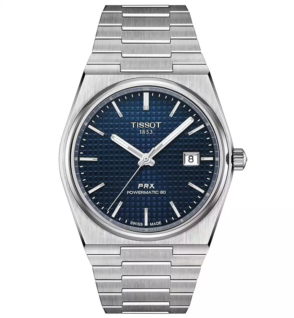 商品Tissot|Men's Swiss Automatic PRX Powermatic 80 Stainless Steel Bracelet Watch 40mm,价格¥5514,第1张图片