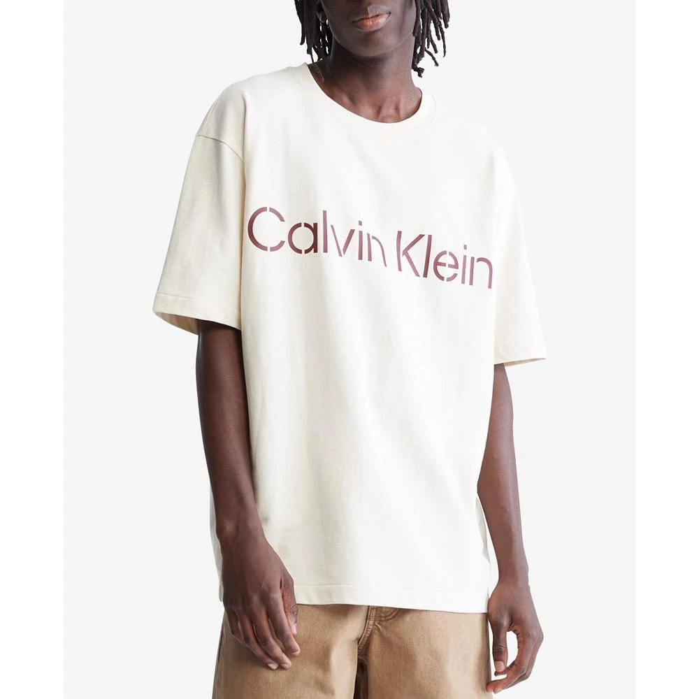 商品Calvin Klein|Men's Relaxed-Fit Stencil Logo T-Shirt,价格¥57,第1张图片