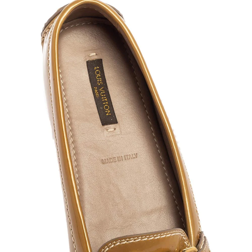Louis Vuitton Olive Green Patent Leather Logo Loafers Size 36 商品
