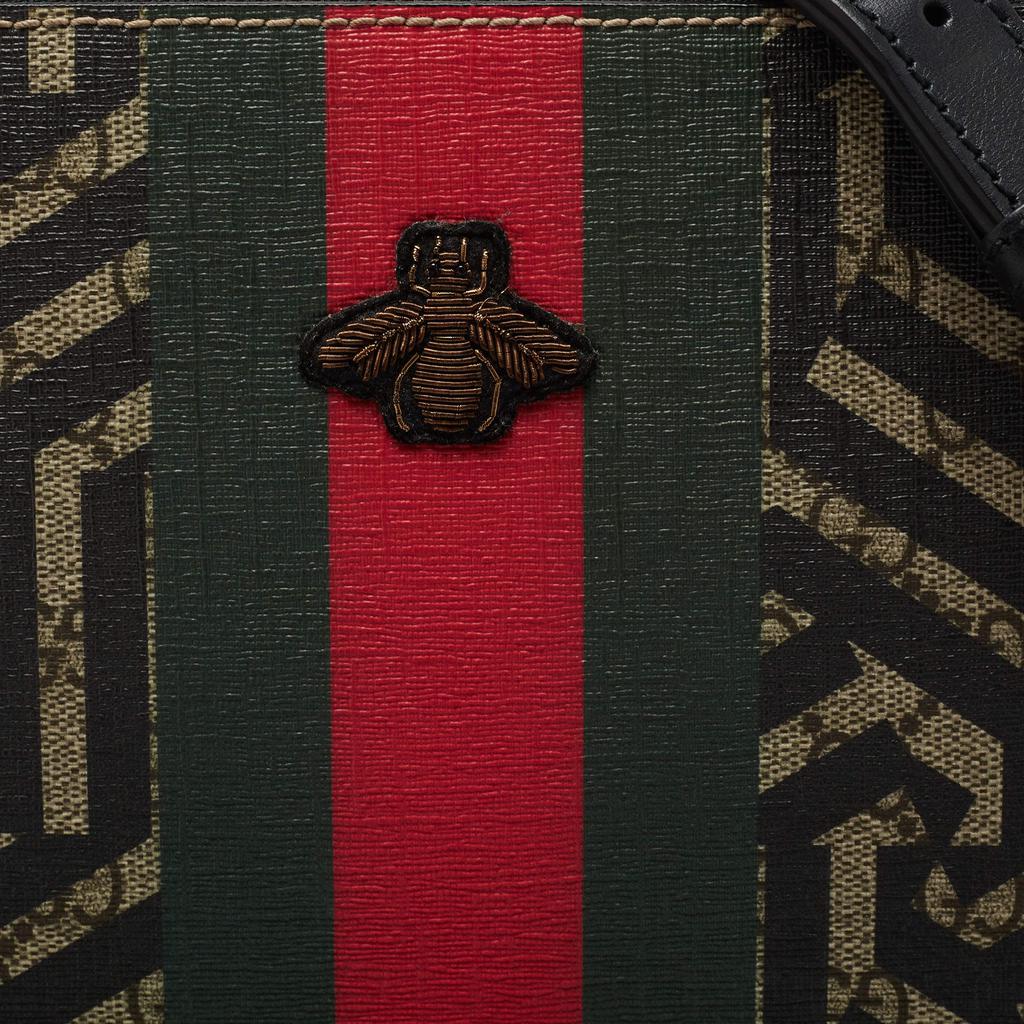 Gucci Beige GG Supreme Canvas And Leather Caleido Web Messenger Bag商品第5张图片规格展示