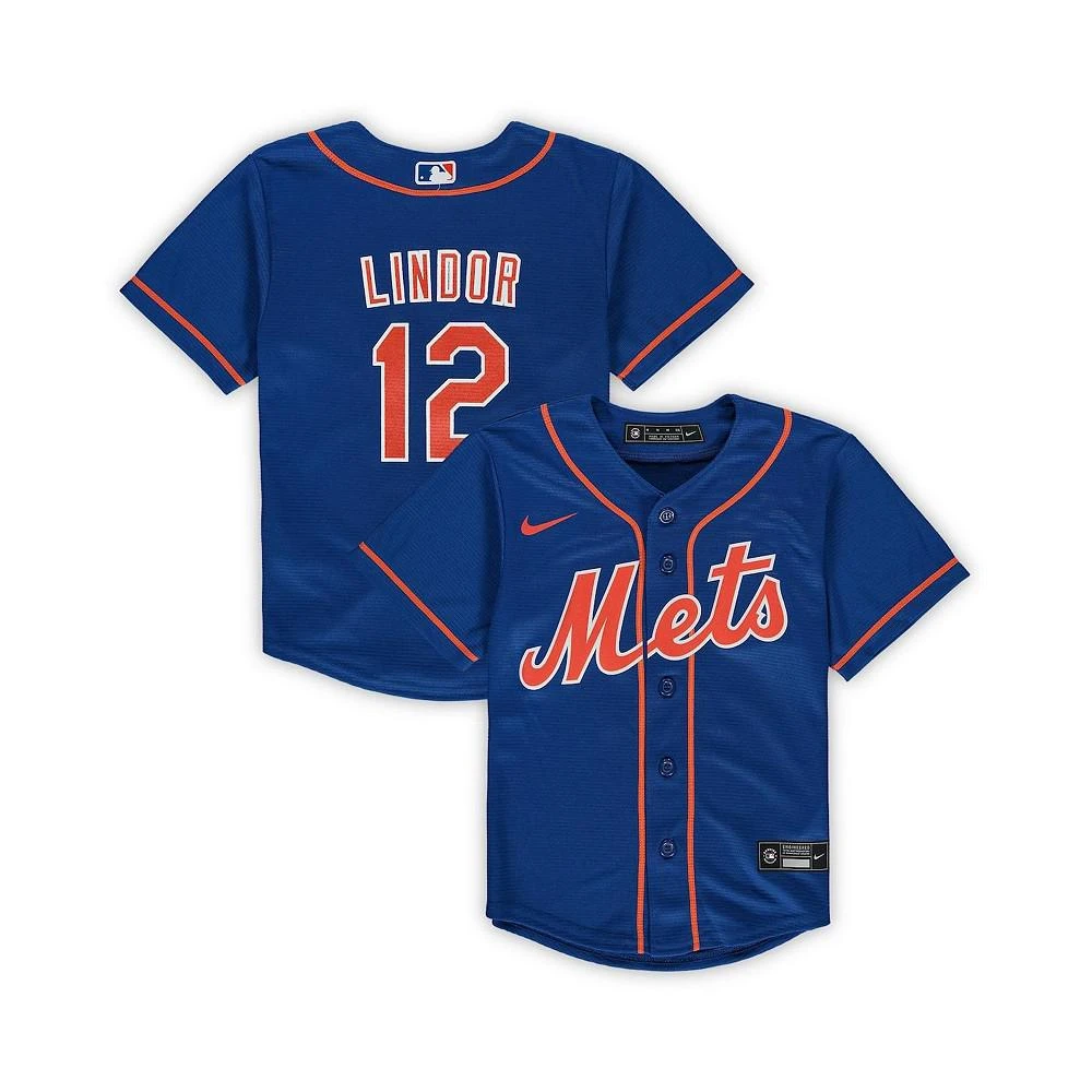 商品NIKE|Preschool Boys and Girls Francisco Lindor Royal New York Mets Alternate Replica Player Jersey,价格¥369,第1张图片