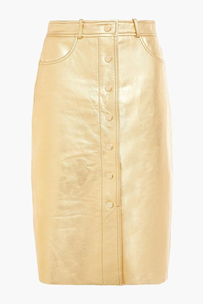 商品Sandro|Gleam metallic leather skirt,价格¥1235,第3张图片详细描述