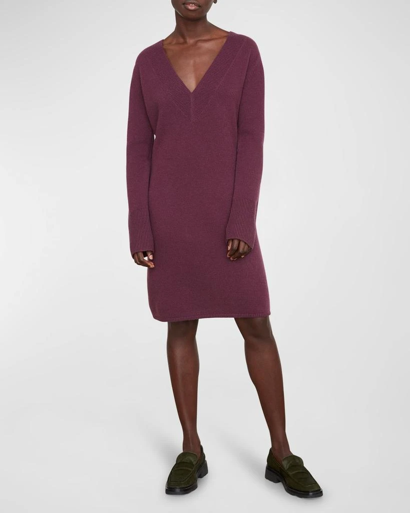 商品Vince|Short V-Neck Wool Sweater Dress,价格¥3790,第1张图片