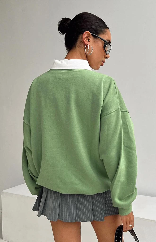 商品Princess Polly|Green Crew Neck Sweatshirt,价格¥272,第5张图片详细描述