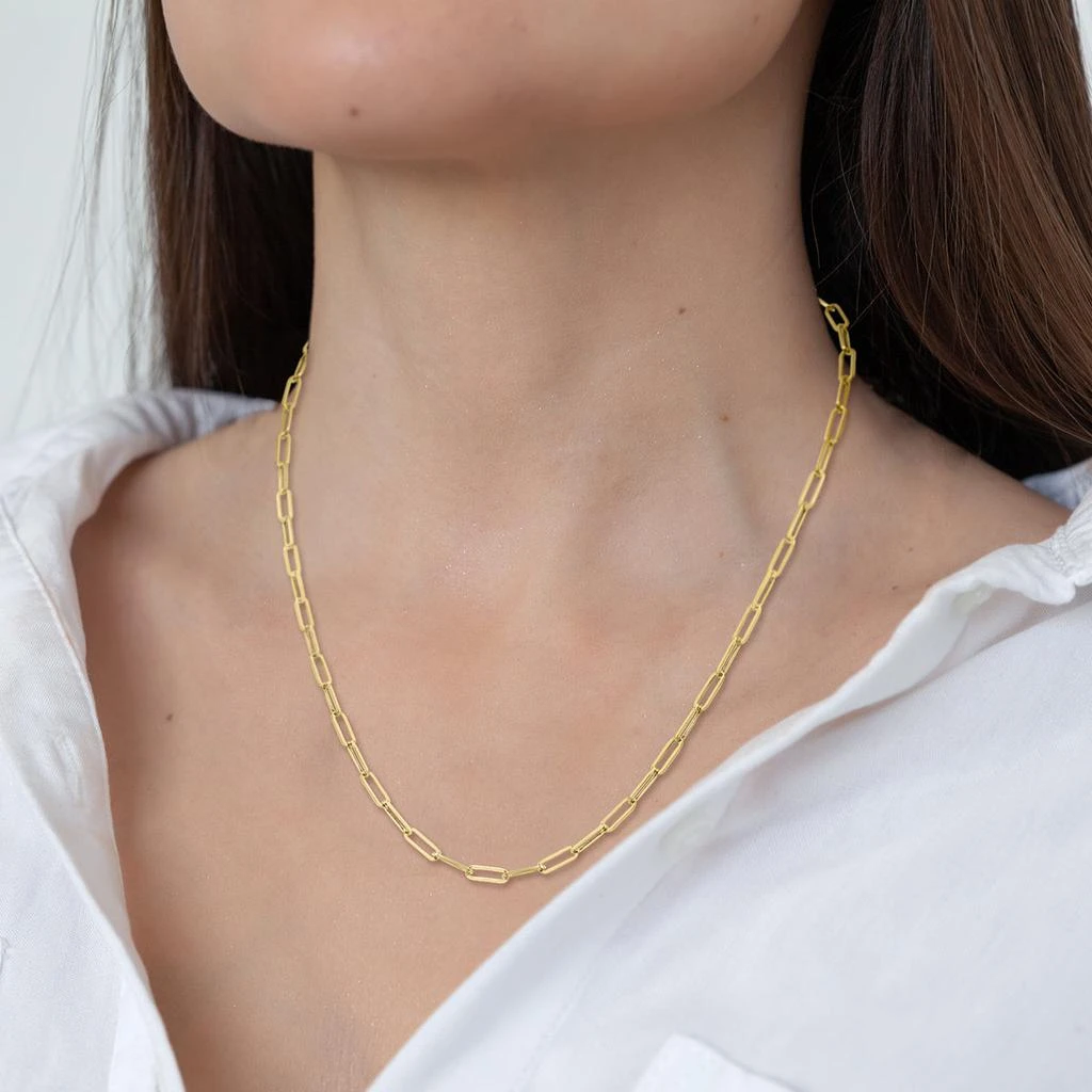 商品Monary|14K Yellow Gold Dainty Paperclip Necklace With Lobster Clasp - 18 Inch,价格¥2923,第4张图片详细描述