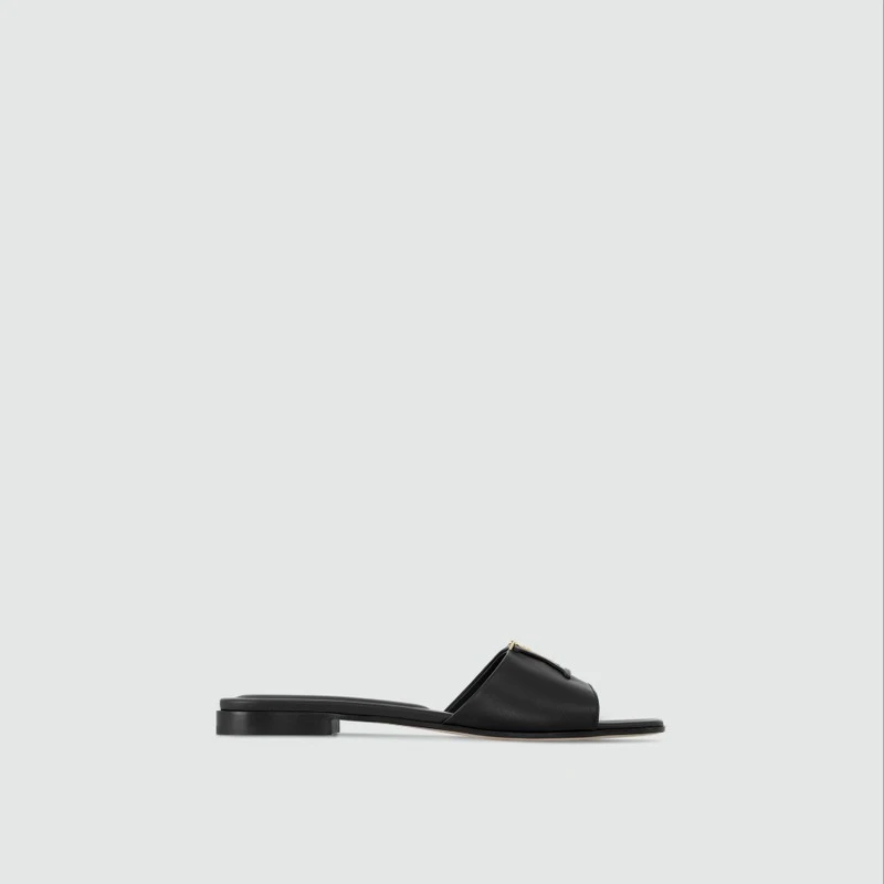 商品Louis Vuitton|【预售3-7天】LV/路易威登 女士黑色小牛皮平跟凉鞋,价格¥7143,第1张图片