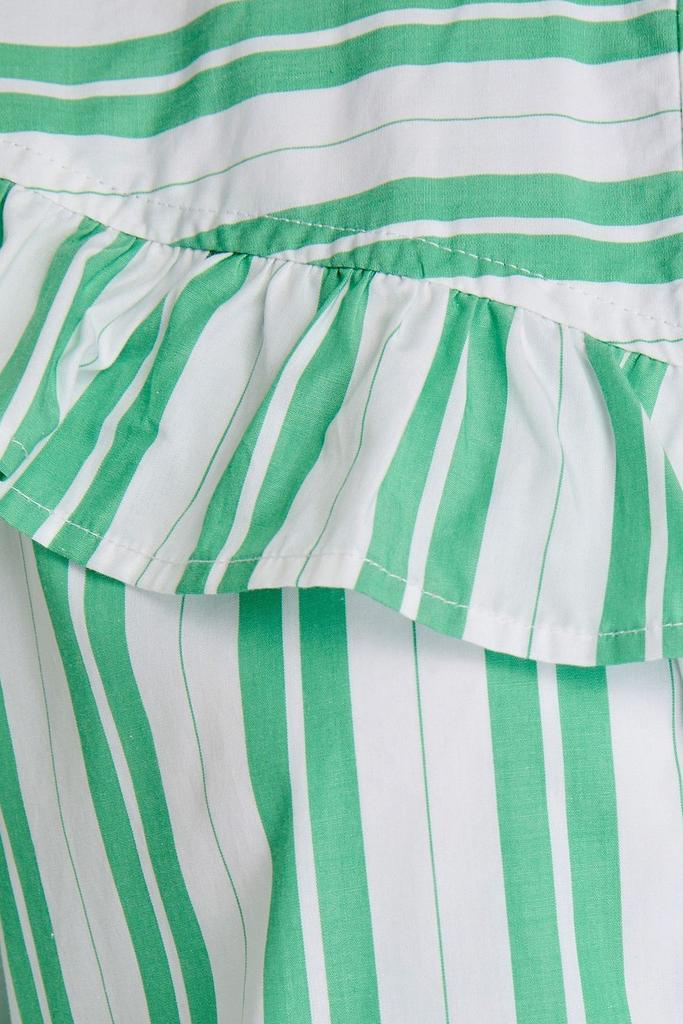 Ruffle-trimmed striped organic cotton-poplin shirt商品第2张图片规格展示