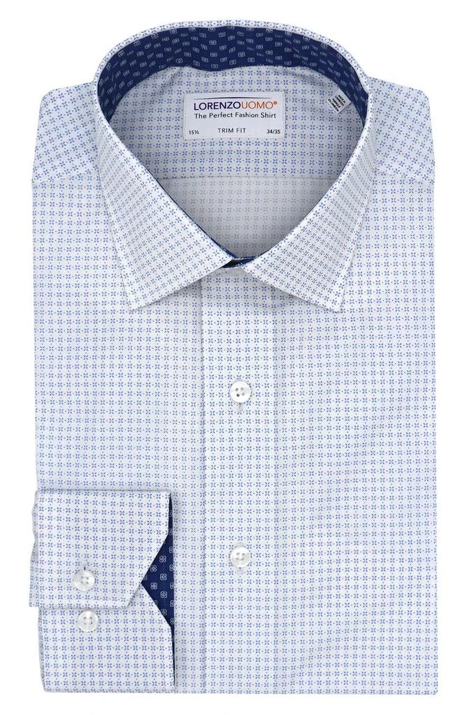 商品Lorenzo Uomo|Open Star Print Trim Fit Dress Shirt,价格¥378,第1张图片