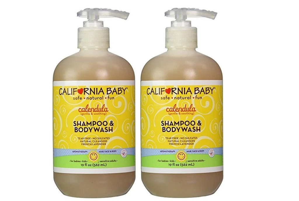 商品California Baby|California Baby Calendula Shampoo and Body Wash | 100% Plant-Based | Allergy Friendly | Soothing Baby Soap and Toddler Shampoo for Dry, Sensitive Skin | 19 oz. (2-pack),价格¥525,第1张图片