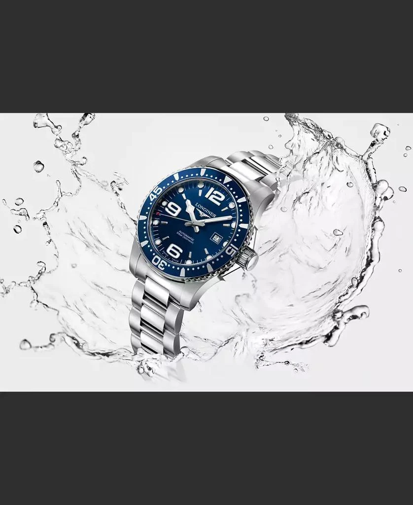 商品Longines|Men's Swiss Automatic HydroConquest Stainless Steel Bracelet Watch 41mm,价格¥10738,第3张图片详细描述
