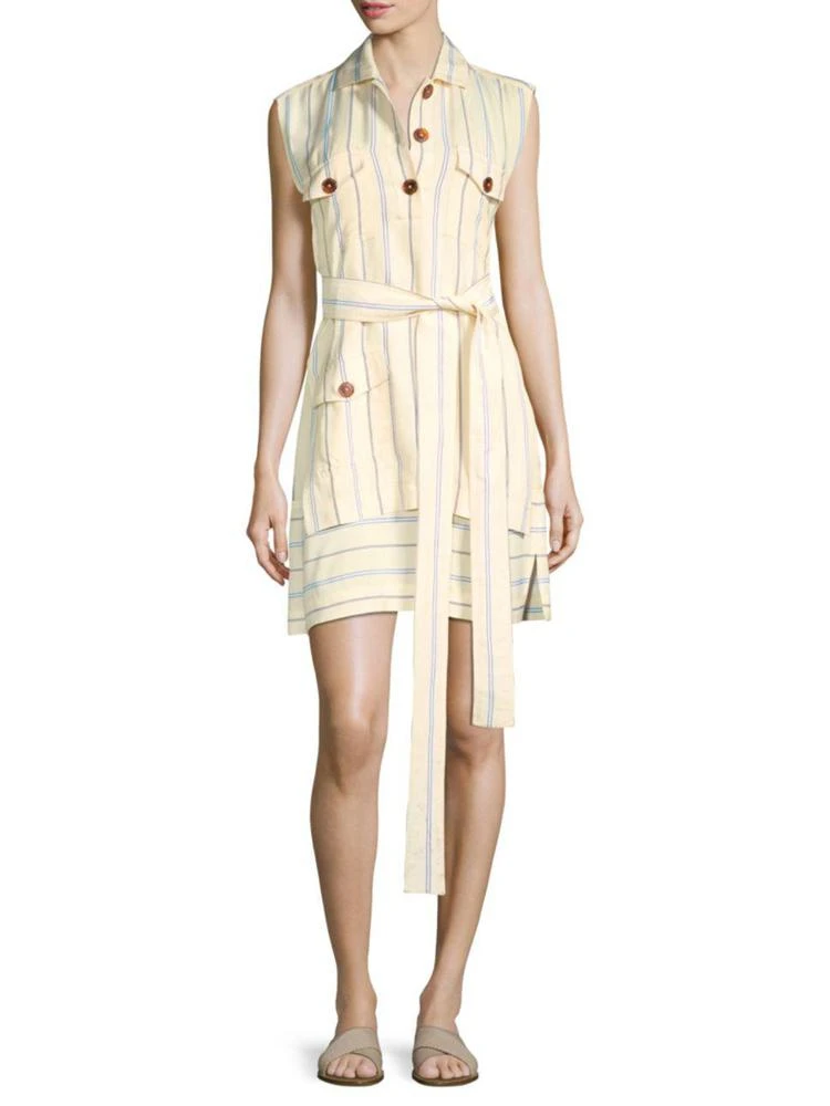 商品Derek Lam|Striped Belted Shirtdress,价格¥1657,第1张图片