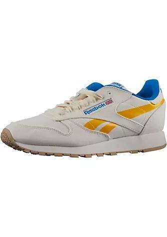 商品Reebok|Men's Chalk/Priyel/Horblu Classic Leather Grow Running Shoes- 8M,价格¥444,第1张图片