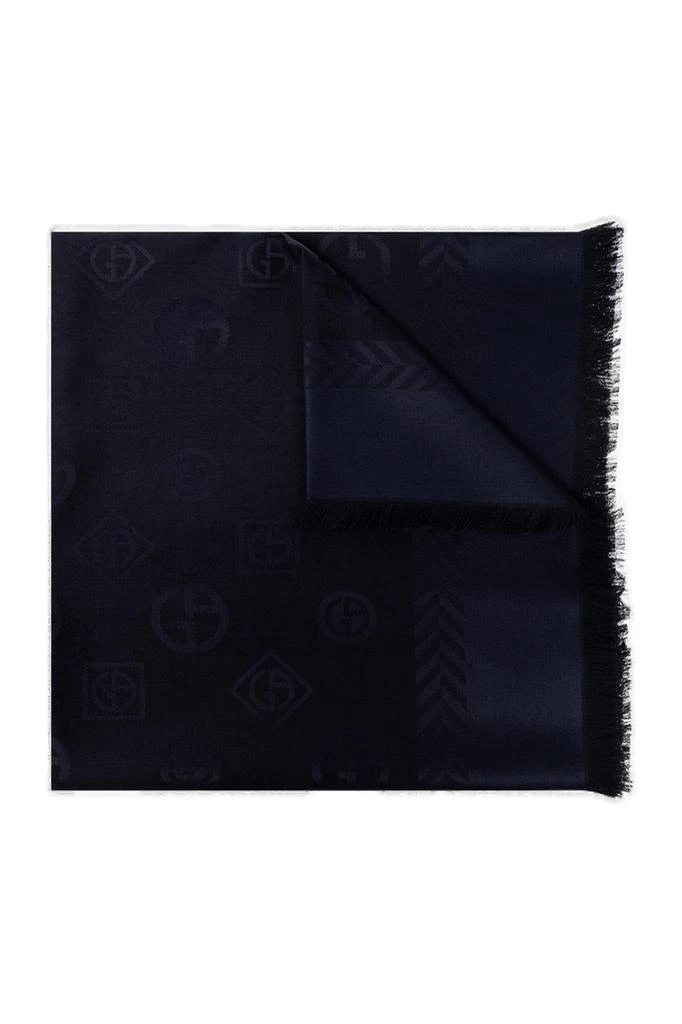 商品Giorgio Armani|Giorgio Armani Logo-Jacquard Frayed Edge Scarf,价格¥1864,第1张图片