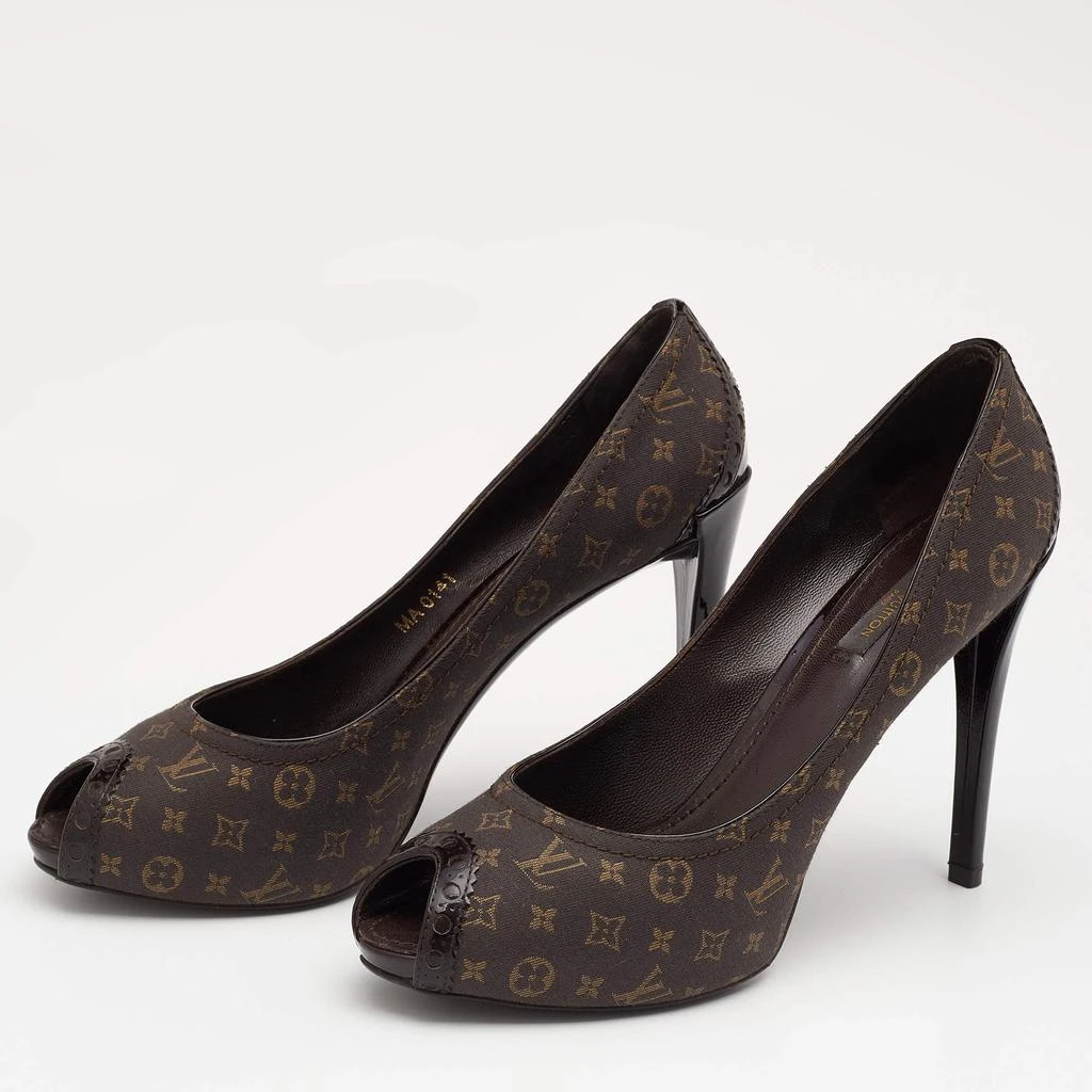 商品[二手商品] Louis Vuitton|Louis Vuitton Fusian Monogram Idylle Canvas Romance Peep Toe Pumps Size 38.5,价格¥1106,第2张图片详细描述