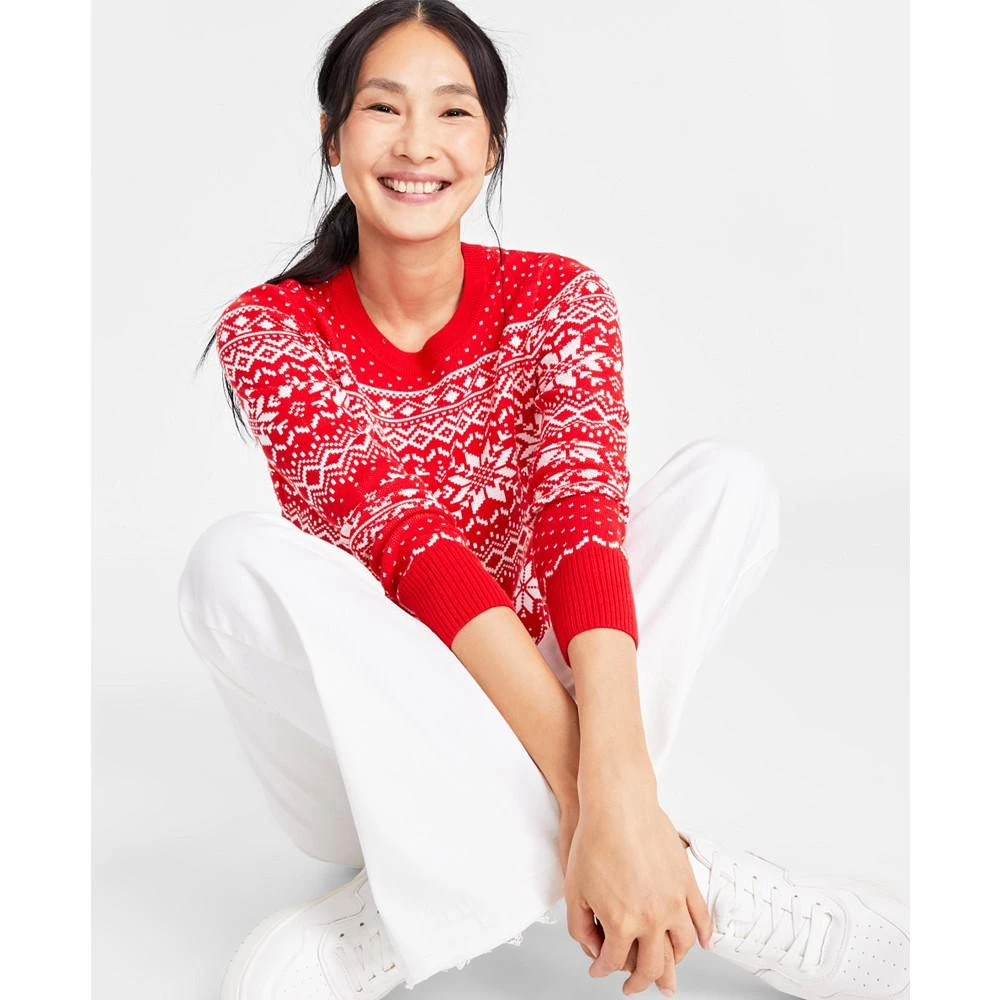 商品Charter Club|Holiday Lane Women's Festive Fair Isle Snowflake Sweater, Created for Macy's,价格¥188,第3张图片详细描述