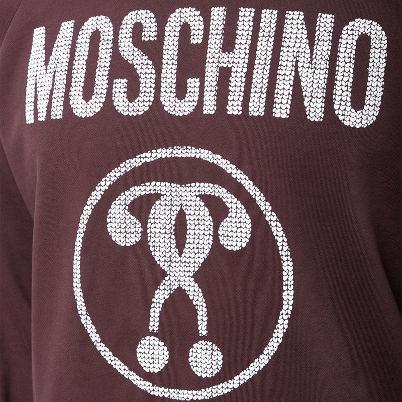 Moschino 莫斯奇诺 男士紫红色棉质徽标印花运动衫 ZA1702-5227-1194商品第3张图片规格展示