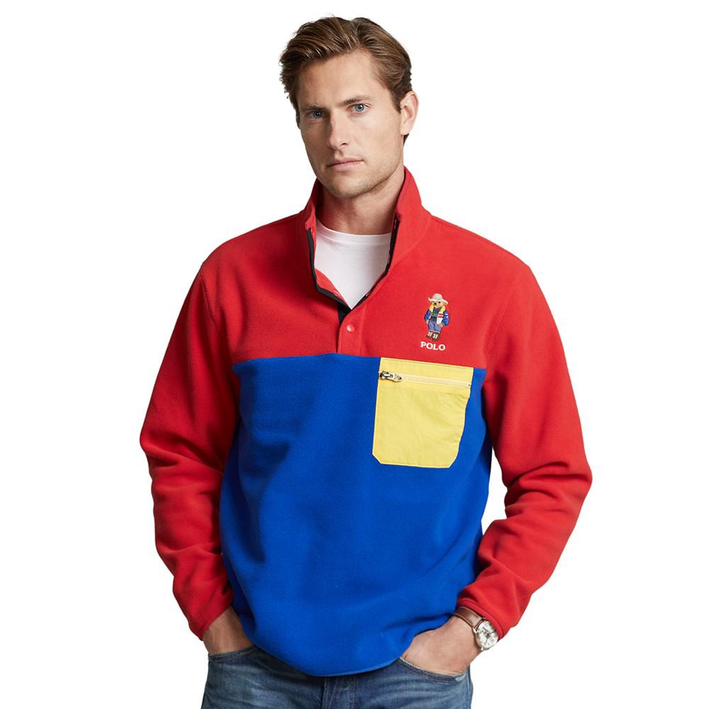 Men's Polo Bear Fleece Mockneck Pullover商品第1张图片规格展示