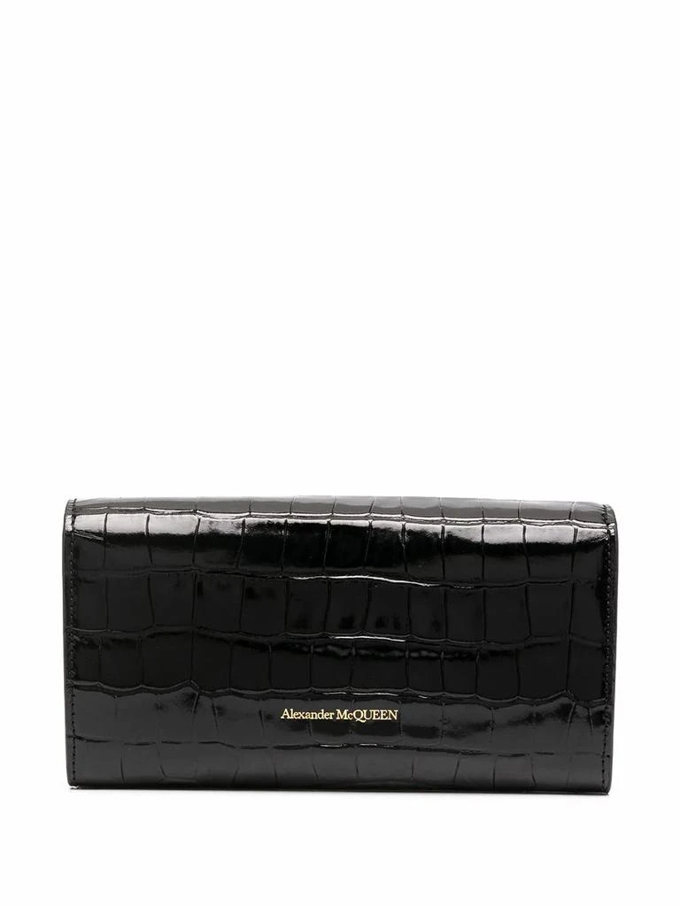 商品Alexander McQueen|Alexander mcqueen women's black leather wallet,价格¥3865,第2张图片详细描述