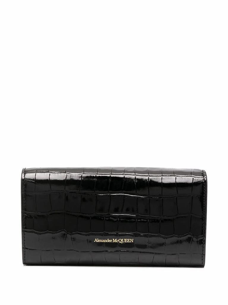 商品Alexander McQueen|Alexander Mcqueen Women's  Black Leather Wallet,价格¥3707,第4张图片详细描述
