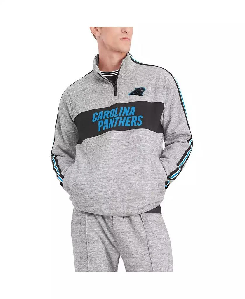 商品Tommy Hilfiger|Men's Heathered Gray Carolina Panthers Mario Quarter-Zip Jacket,价格¥517,第2张图片详细描述