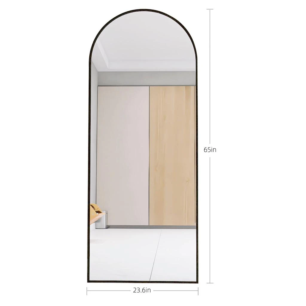 商品Simplie Fun|65" Arched Full Length Mirror Floor Dressing Mirror - Black,价格¥2490,第4张图片详细描述